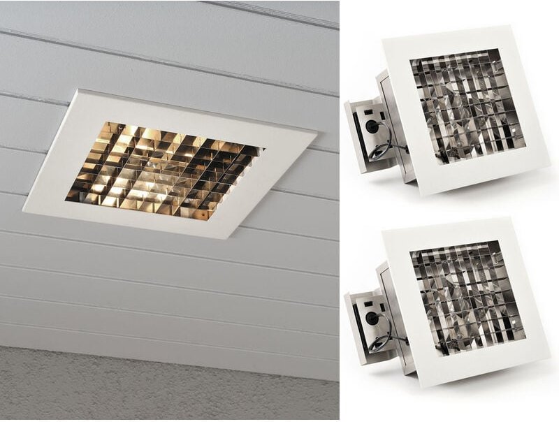 Konstsmide - 2er-Set elegante Deckeneinbauleuchten Aluminium weiß lackiert E27, 27 x 27 cm