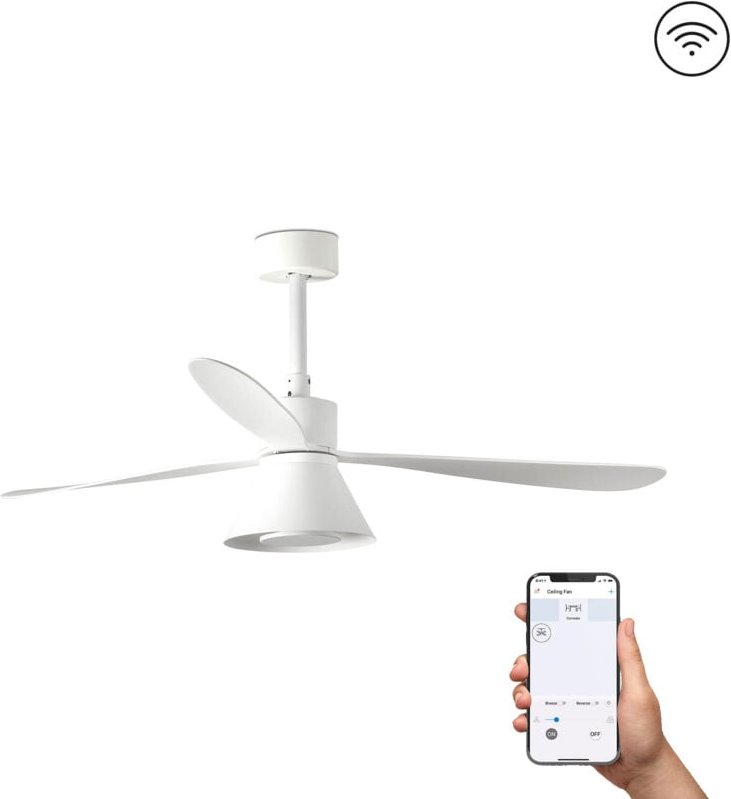 Faro Amelia Große 3-Blatt-Lampe in Mattweiß mit Licht 2700-3500-5000 k, Tuya Smart System