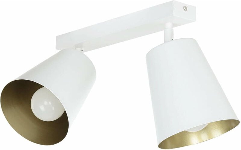 Licht-erlebnisse - Strahler Deckenleuchte Weiß Gold flexibel 2-flammig E27