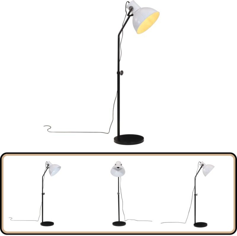 Vidaxl - Stehleuchte 25 w Weiß 30x30x90-150 cm E27 - Industrielampen - Stehlampe - Wohnzimmerstil - Büroleuchte - Eisenl...