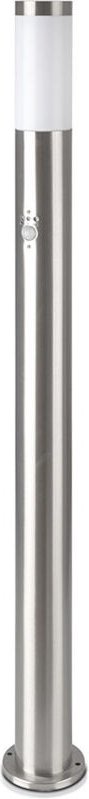 V-TAC 110cm LED Garten-Stehleuchte mit E27 Lampenfassung, Bewegungsmelder, Edelstahl, IP44