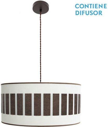 Fabrilamp - Ivanna Pendelleuchte 2xe27 Braun/Weiß-Oxid Regx50x50 Cm