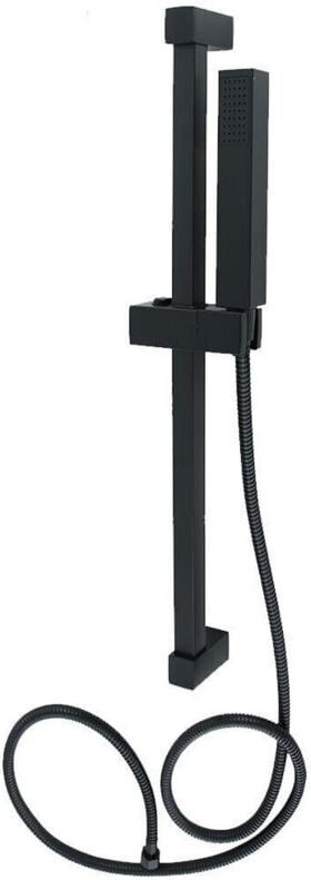 Trade Shop Traesio - Trade Shop - saliscends 60CM steel nero mit dockino soffione quadrato bagno 87495 tubo 180CM -