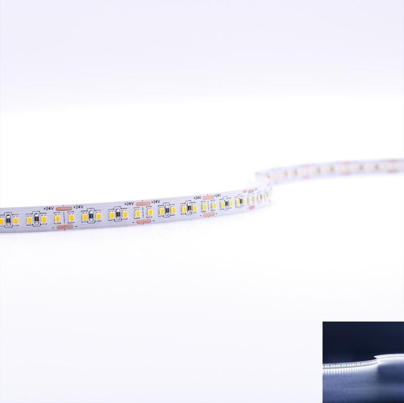 Strip 24V CRI90 LED Streifen 5M 12W/m 240LED/m 8mm - Lichtfarbe: Kaltweiß 6000K - Schutzart: IP20