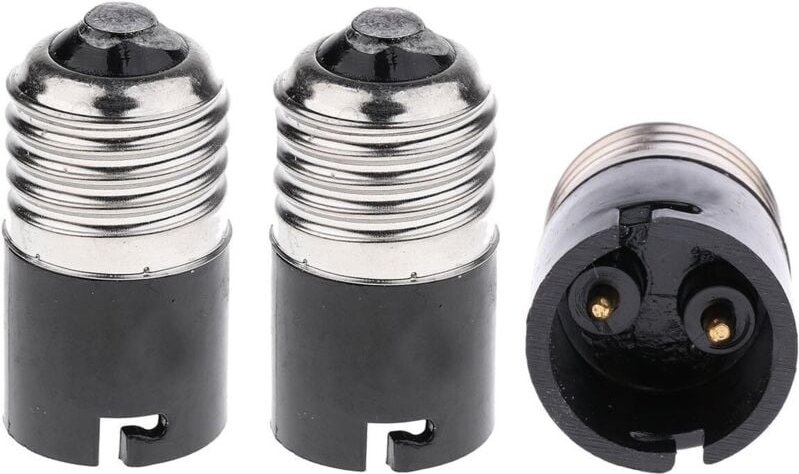 E27 auf B22 Glühbirnen-Konverteradapter (3er-Pack) - Schwarz