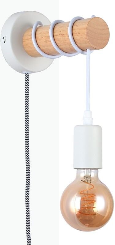 Thumbnail - Wandleuchte aus Holz mit Schalter und Stecker "Mila"