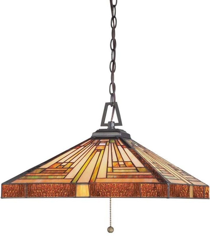 Stephen - 3 leichte Tiffany Deckenanhänger Vintage Bronze, E27 - Elstead