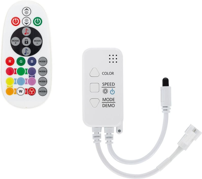 Efectoled - LED-Controller WiFi für LED-Streifen rgb Digital spi 12-24V mit IR-Fernbedienung rgb