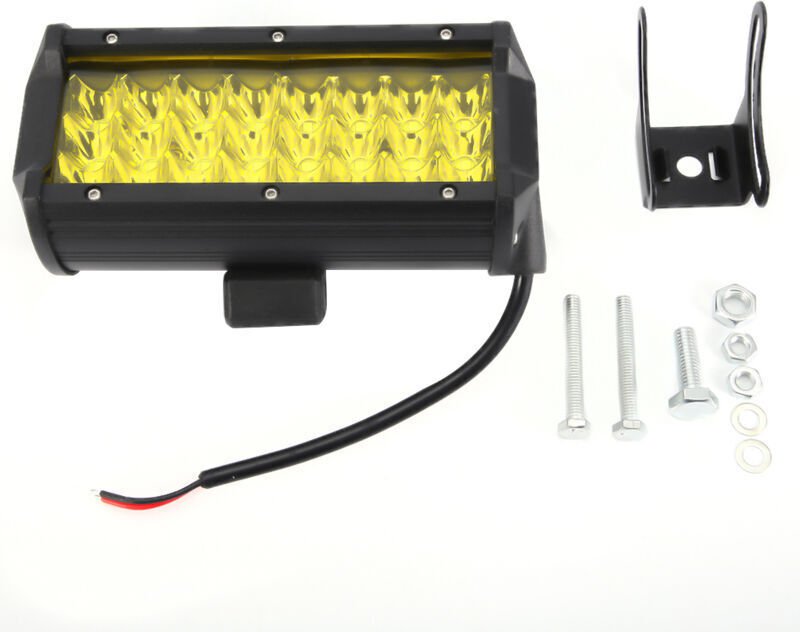24 LED 72W LED-Arbeitsscheinwerferleiste für Geländefahrzeuge, Nebelscheinwerferprojektor, gelb, IP67 wasserdicht