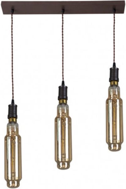 FABRILAMP Elio Lampe 3xe27 Braun/ambar Glühbirnen enthalten 24w 3000k 1920lm Regx64x8 Cm