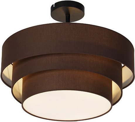 Moderne Deckenleuchte braun 45 cm 3-flammig - Drum Trio
