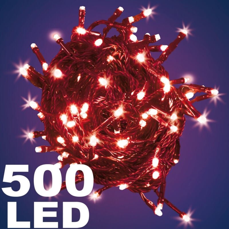 Thumbnail - Trade Shop Traesio - Trade Shop - lichterkette 500 led-leuchten glühwürmchen rot mit controller für den innenbereich -