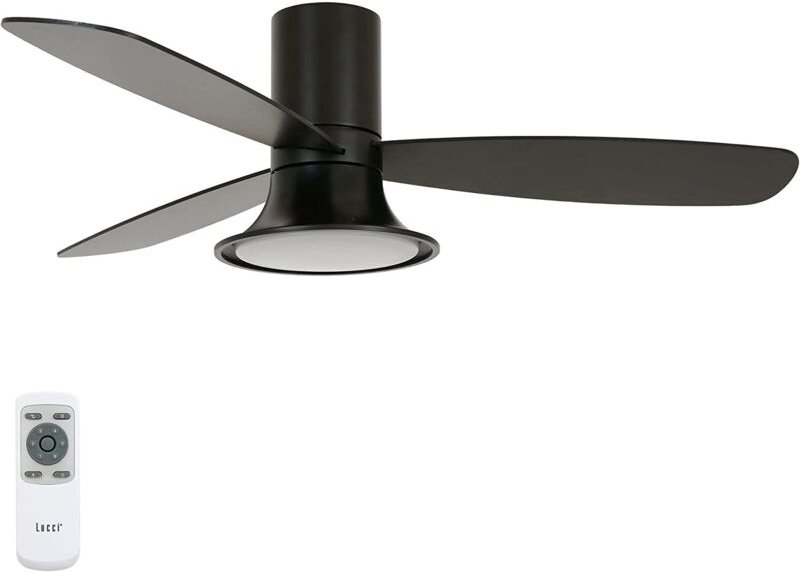 Beacon - Energiespar Deckenventilator Flusso Schwarz mit led