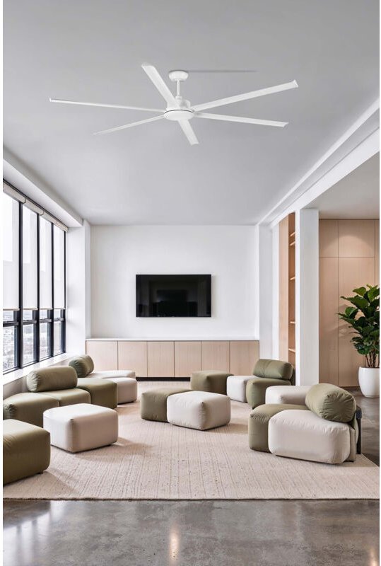 Faro Rotterdam XXL Deckenventilator mit 6 Flügeln, mattweiß, mit Licht 3000K