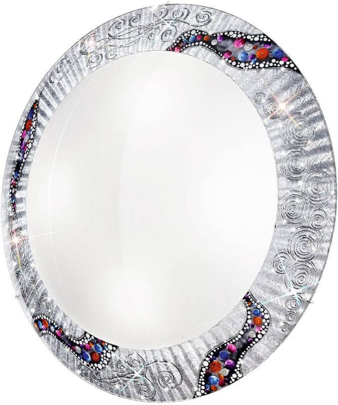 Serena - Designer Glass Patterned Flush Deckenleuchte Chrom poliert - Kiss Silver Pattern, 4x E27 - Kolarz