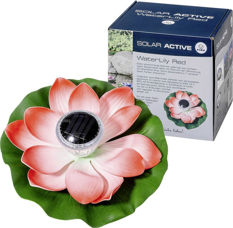 Fiap - 3206-4 solar active WaterLily Red Solar-Dekoleuchte led led fest eingebaut Rot