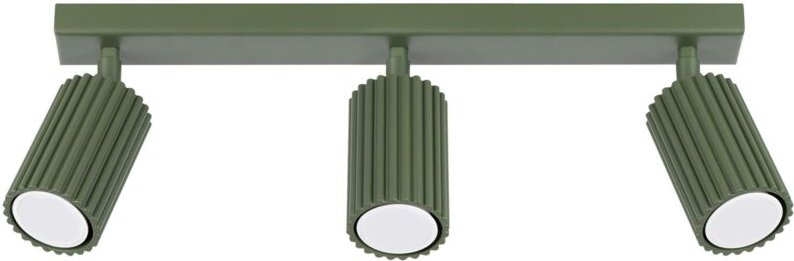 Licht-erlebnisse - Spot Strahler Aluminium GU10 verstellbar Olivgrün 3-flammig länglich Modern