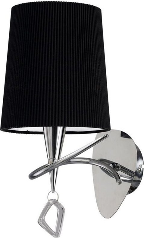 Inspired Mantra - Mara - Wandleuchte geschaltet 1 Leuchte E14, Chrom poliert mit schwarzem Schirm