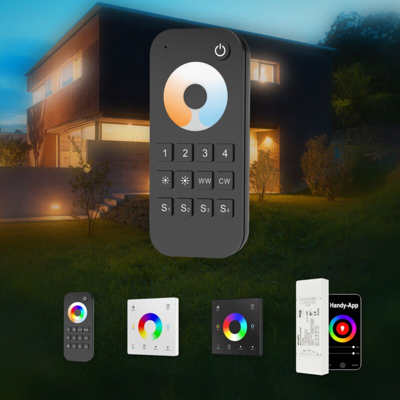 Light 12-48V Wi-FI/RF Controller Fernbedienung rgb/cct led Beleuchtung Wandschalter Dimmer: w/cct - Dualweiß Fernbedienu...