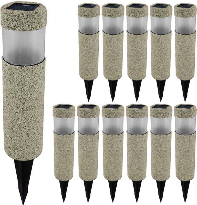 Monzana® led Solarlampe Außen 12er Set Wetterfest IP44 Erdspieß Solar Außenleuchte Solarleuchte Wegeleuchte Garten Balko...