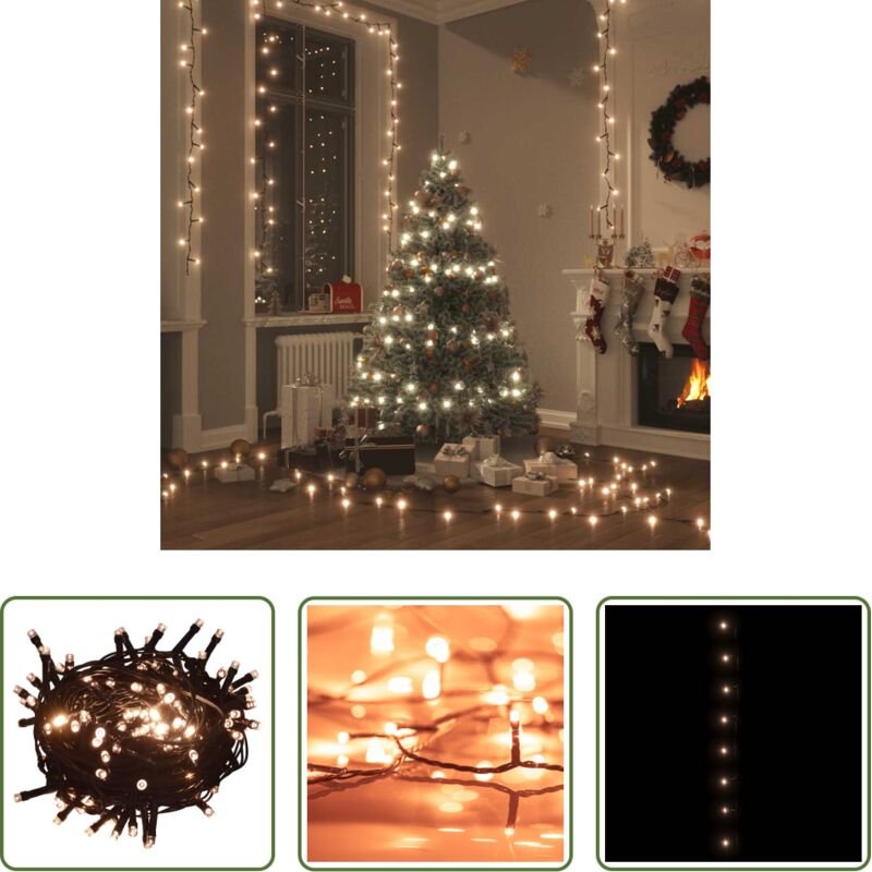 LED-Lichterkette - Lichterkette mit 400 LEDs 40 m 8 Lichteffekte Warmweiß