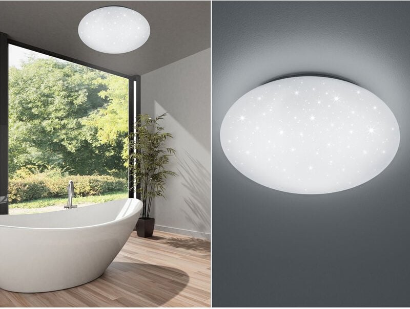 Trio Lighting - led Sternenhimmel Deckenleuchte paolo in Weiß IP44 Badlampe, ø 37cm