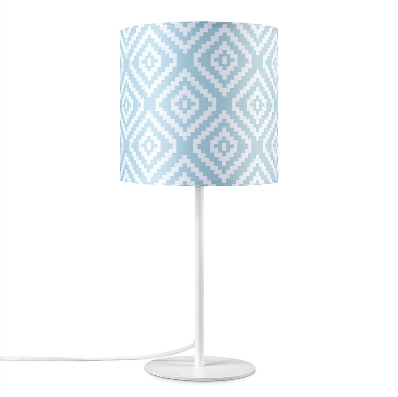 Paco Home - Wandleuchte Stofflampenschirm Tischlampe Nachttischlampe E14 Vintage Retro Rund Tischleuchte - Weiß, Design ...