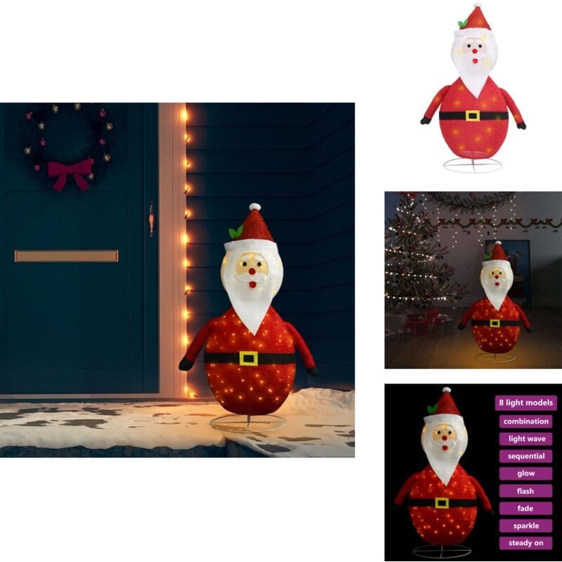 Weihnachtsdeko Weihnachtsmann led Luxus-Stoff 120 cm - led Weihnachtsdekoration - Weihnachtsmannfigur - Outdoor Beleucht...
