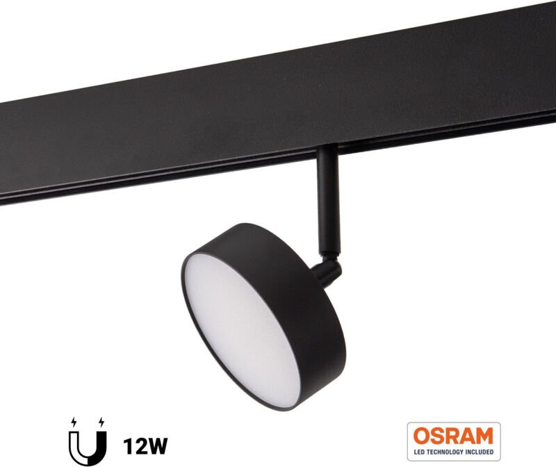 Kreisförmige LED-Luminaria für magnetische Schiene 48V - Ø9,5 cm