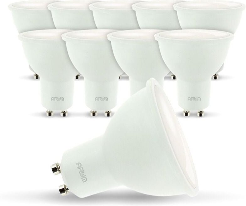 Arum Lighting - Set mit 10 LED-Strahlerbirnen GU10 5W eq 40W Farbtemperatur: Warmweiß 2700K