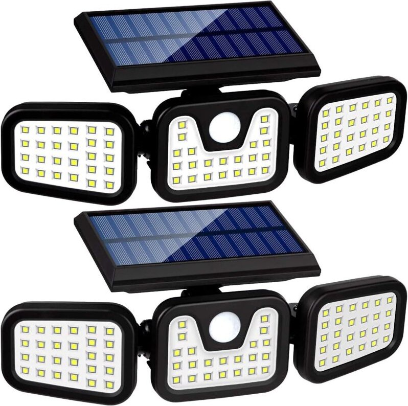 Ineasicer 2 Stück Solarleuchten für den Außenbereich, 74 LED-Sicherheitslampe mit Bewegungsmelder und 270°-Weitwinkel & ...