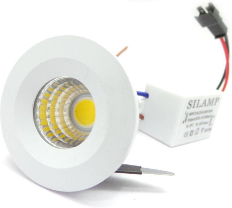 Ymyny - Mini-LED-Einbaustrahler 3W Cob 40mm Feder, warmes und kaltes Licht. - Kaltweiß.