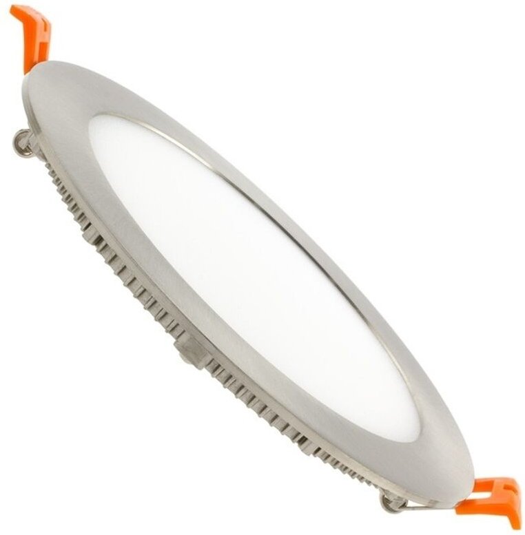 Efectoled - led Einbaustrahler flach 12W Rund SuperSlim Silber Ausschnitt ø 155mm 4000K Neutralweiß