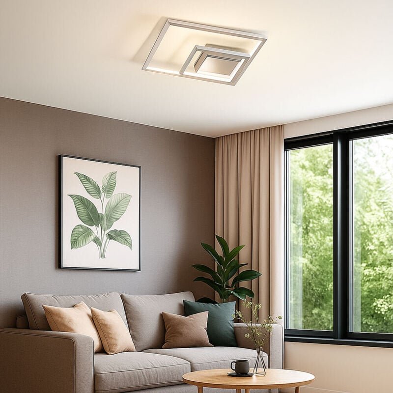 Led Deckenleuchte Deckenlampe 3 flammig Wohnzimmerleuchte modern, Modern silber, 1x led 12W 1100Lm 3000K, LxBxH 30x30x5,...