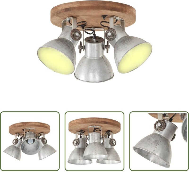 Industrielle Deckenleuchte - Deckenlampe Industriestil 25 W Silbern 42x27 cm E27