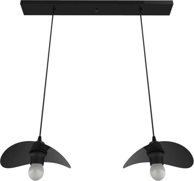 Piuma sospensione binario 2 luci monocolore lucido