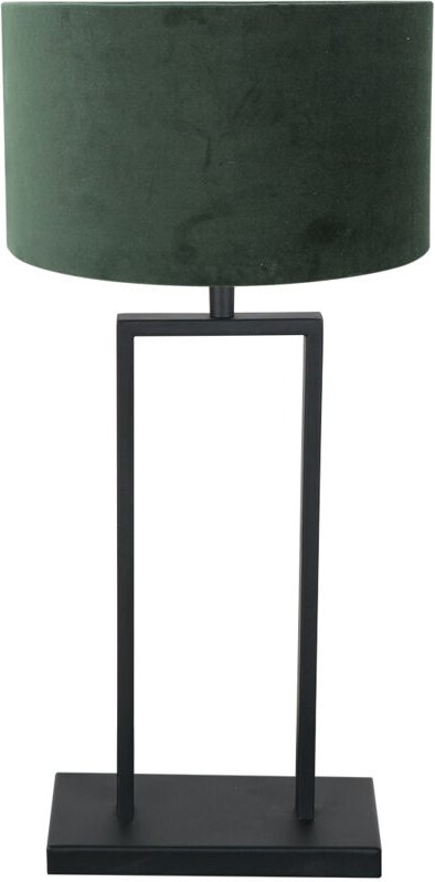 Tischlampe - Stang - schwarz - metall veloursstoff - - Steinhauer