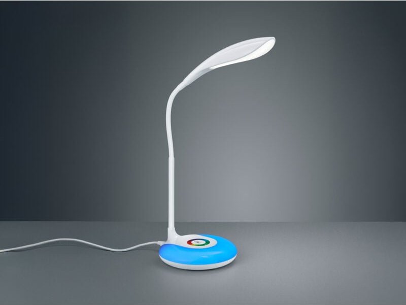 Defibrico - Flex Schreibtischleuchte krait Weiß dimmbar usb Anschluß + rgb Farbwechsler