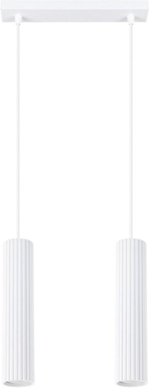 Hängelampe Aluminium GU10 H: max. 90 cm Weiß 2-flammig länglich Modern Pendelleuchte