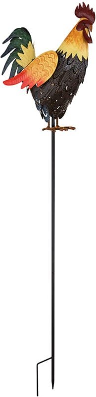 Globo Lighting - Solarleuchte Hahn Gartendeko Solar Tierfigur Hahn Erdspieß Solarlampe, Metall, led warmweiß, LxBxH 28,5...