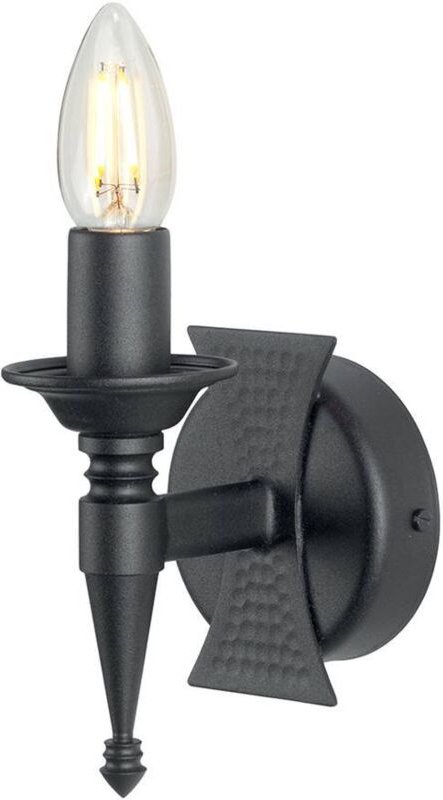 Elstead Saxon - 1 Licht Innenkerze Wandleuchte Schwarz, E14