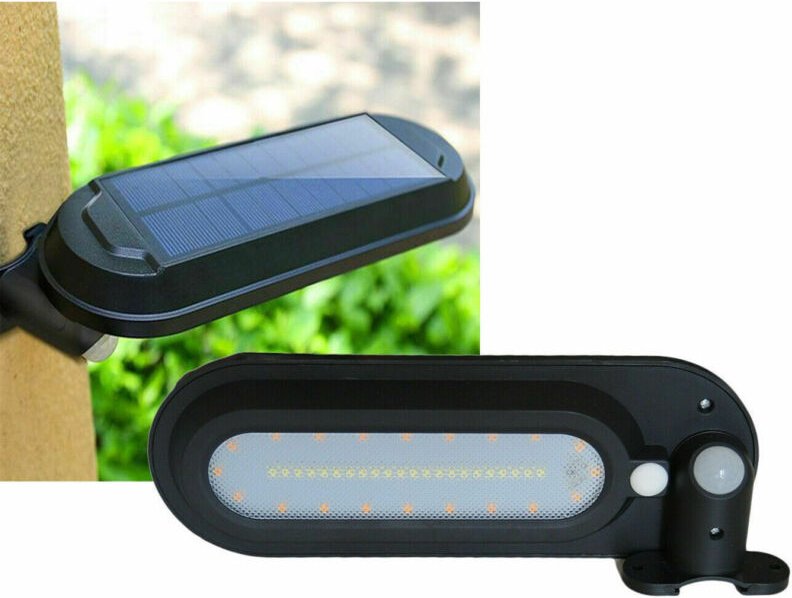 Trade Shop Traesio - Trade Shop - Solar-LED-Außenleuchte, Garten, Photovoltaik-Strahler, 42 LEDs, Sensor -