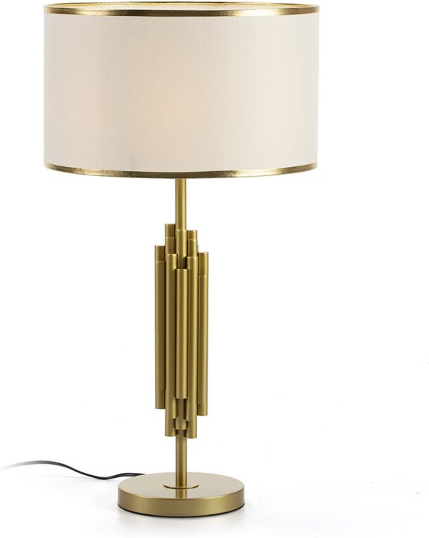 Tischlampe 38X38X70 Goldenes Metall mit Lampenschirm