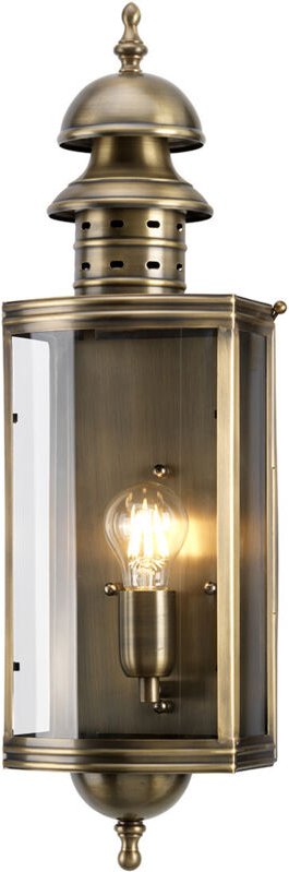 Elstead Downing Street - 1 Licht Außenwandlaterne Licht Massiv Messing IP44, E27