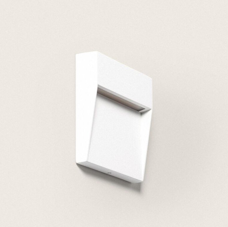 LED-Wandleuchte Außen 3W cct Wählbar Oberfläche Quadratisch Jade Weiß