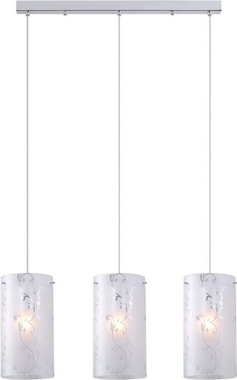 Italux Rico - Moderne hängende Pendelleuchte Chrome 3 Light mit Stoffschirm, E27