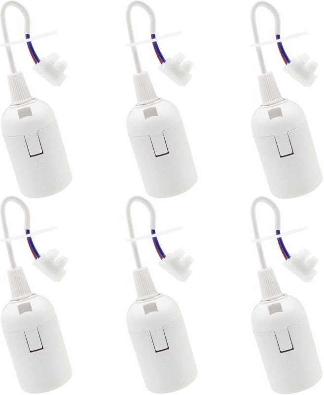 Stück E27 Lampenfassung E27 Glühbirnenhalter Renovierungsfassung Weiße Baufassung mit Kabel Baustellenfassung 4A 250V Li...