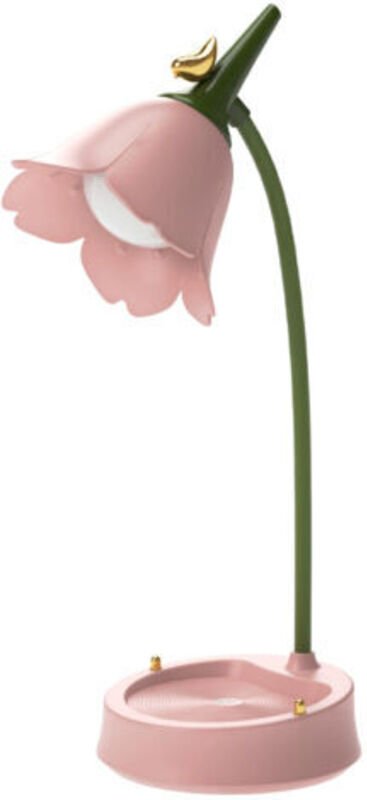 Touch-LED-Tischleuchte in Blumenform, Nachttischlampe, USB-Anschluss, dimmbar, rosa