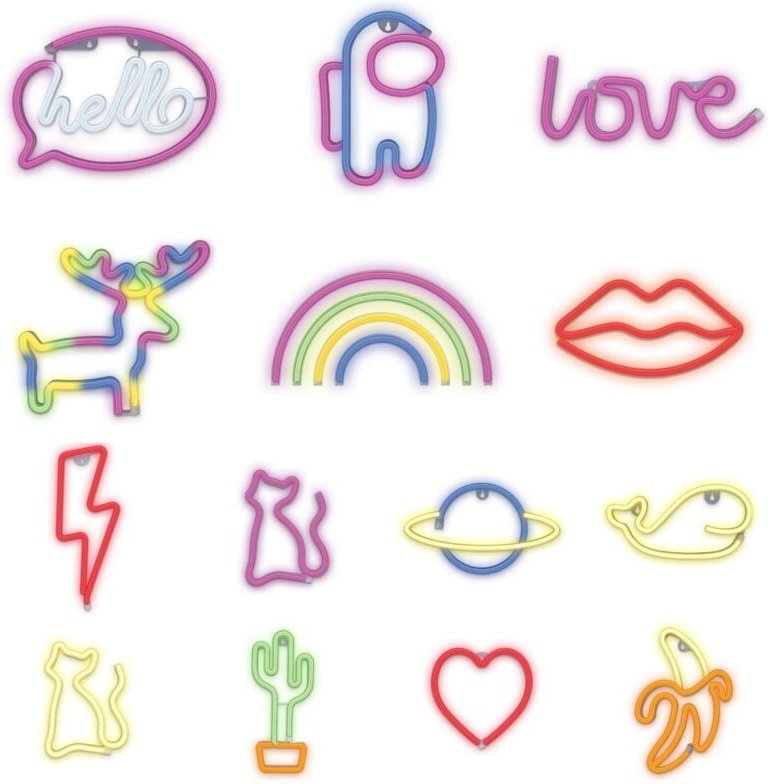 Cofi 1453 - Neon led Zeichen Licht Batterie / usb led Licht Home Leuchtschild Nachtlicht Spaceman - Pink/Blau