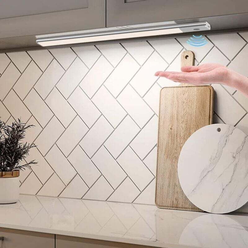 Küchenunterbauleuchte mit Sensor, 40 cm, 2-in-1, wiederaufladbar und USB-betrieben, 5 V DC, kabellose LED-Unterregalleuc...